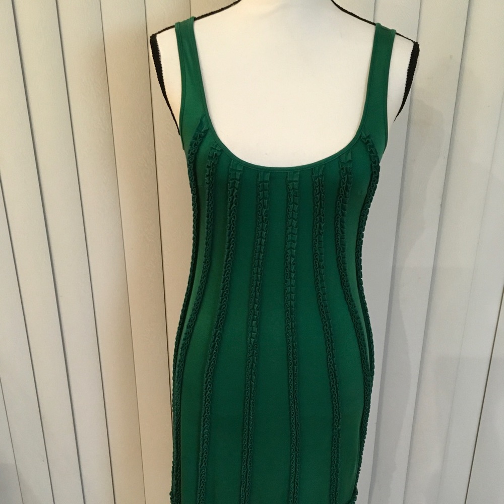 Catherine Malandrino 100% silk Green strapless mini dress